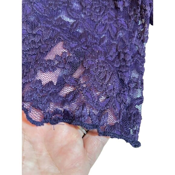 Christopher & Banks Women's Purple Lace 3/4 Sleeve Top L Formal‎ - Picture 5 of 8